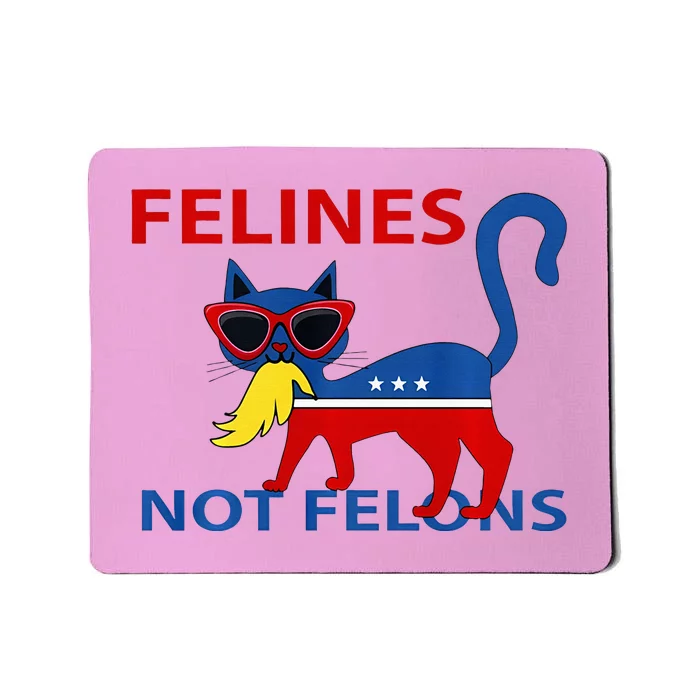 Felines Not Felons Kamala Cat Lady With Trump Hair Long Sleeve Mousepad