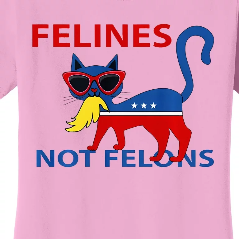 Felines Not Felons Kamala Cat Lady With Trump Hair Long Sleeve Women's T-Shirt