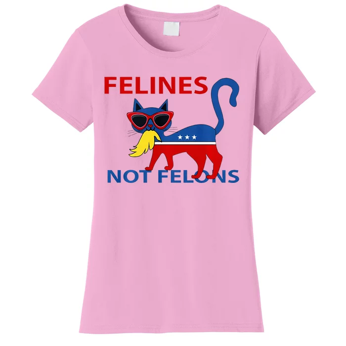 Felines Not Felons Kamala Cat Lady With Trump Hair Long Sleeve Women's T-Shirt