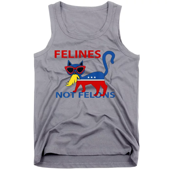 Felines Not Felons Kamala Cat Lady With Trump Hair Long Sleeve Tank Top