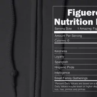 Funny Nutrition Facts Last Name Design Figueroa Full Zip Hoodie