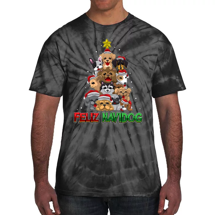 Feliz Navidog Feliz Navidad Christmas For Dog Lovers Tie-Dye T-Shirt