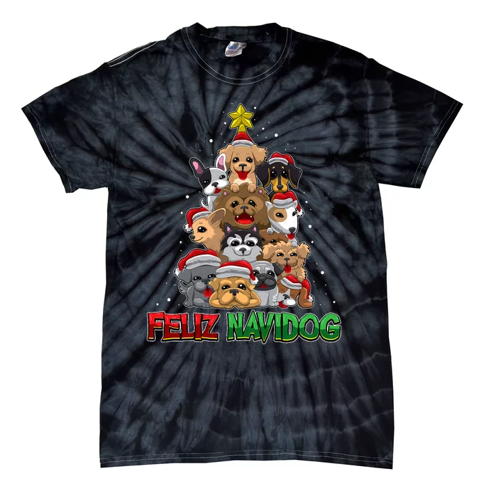 Feliz Navidog Feliz Navidad Christmas For Dog Lovers Tie-Dye T-Shirt