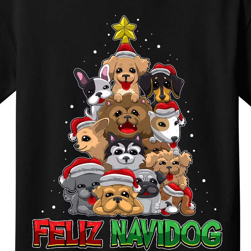 Feliz Navidog Feliz Navidad Christmas For Dog Lovers Kids T-Shirt