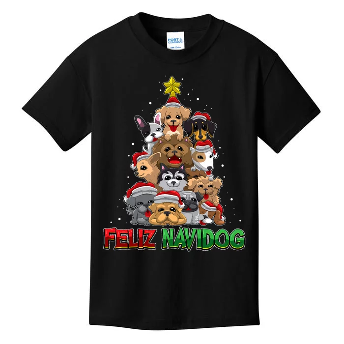 Feliz Navidog Feliz Navidad Christmas For Dog Lovers Kids T-Shirt