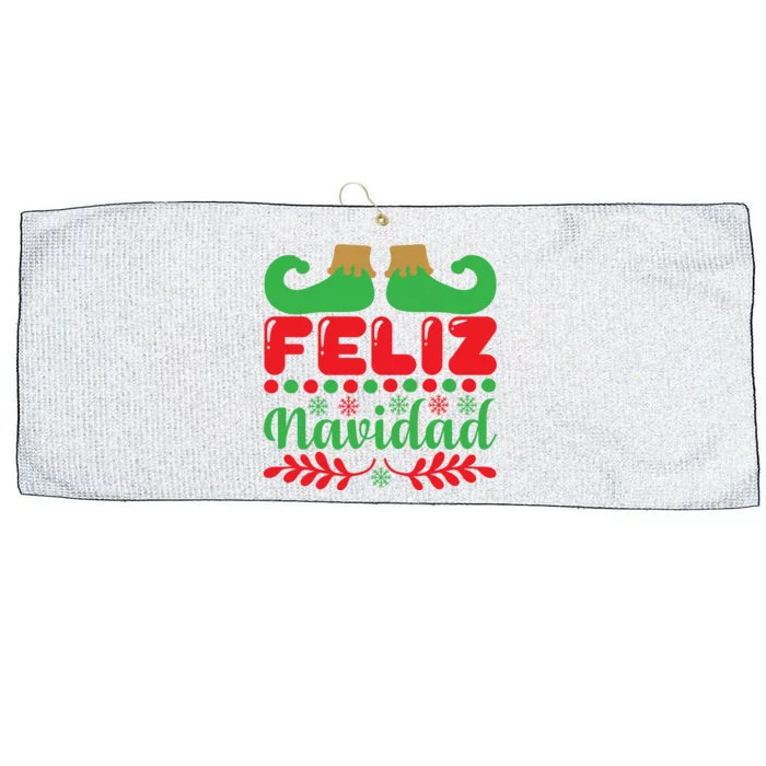 Feliz Navidad Large Microfiber Waffle Golf Towel