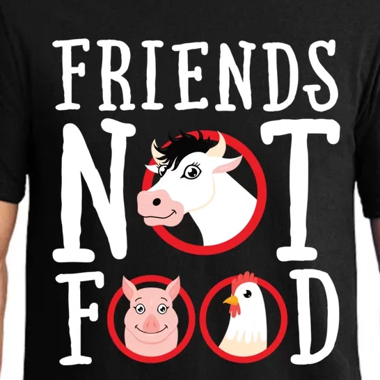 Friends Not Food Gift Vegan Animal Love Veganism Gift Pajama Set