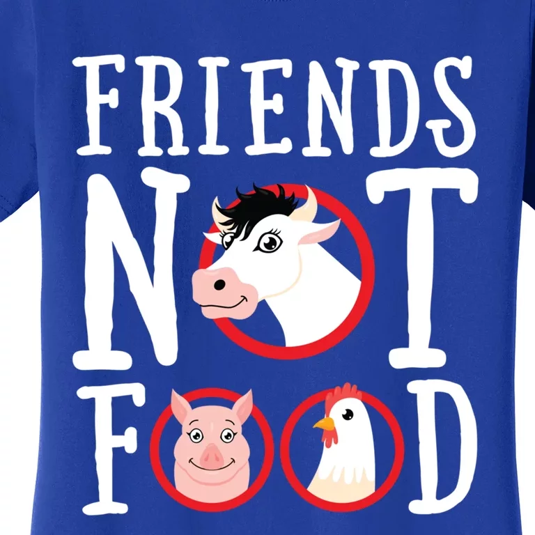 Friends Not Food Gift Vegan Animal Love Veganism Gift Women's T-Shirt