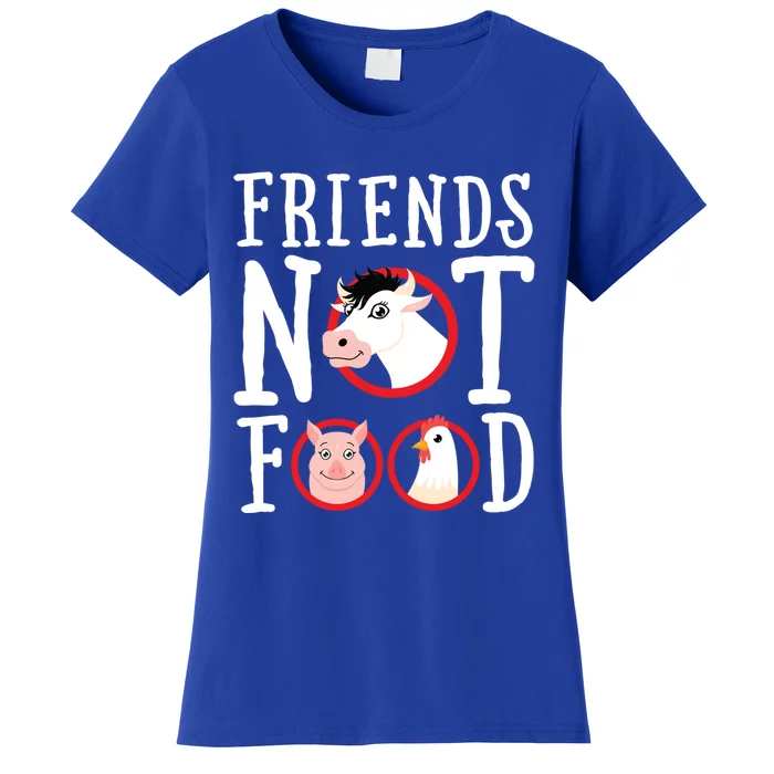 Friends Not Food Gift Vegan Animal Love Veganism Gift Women's T-Shirt