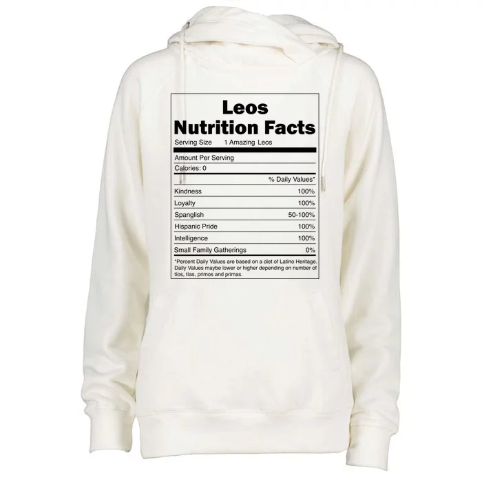 Funny Nutrition Facts Last Name Design Leos Gift Womens Funnel Neck Pullover Hood