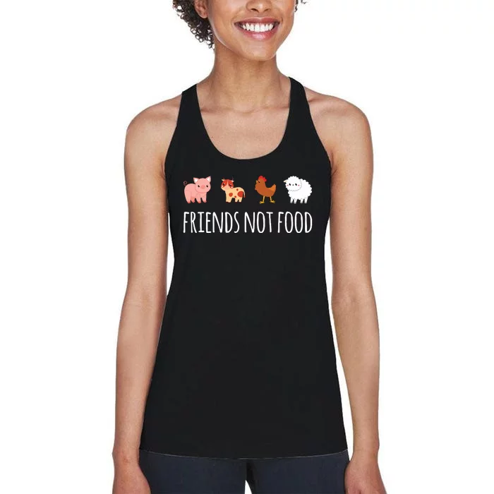 Friends Not Food Vegetarian Vegan Women's Racerback Tank