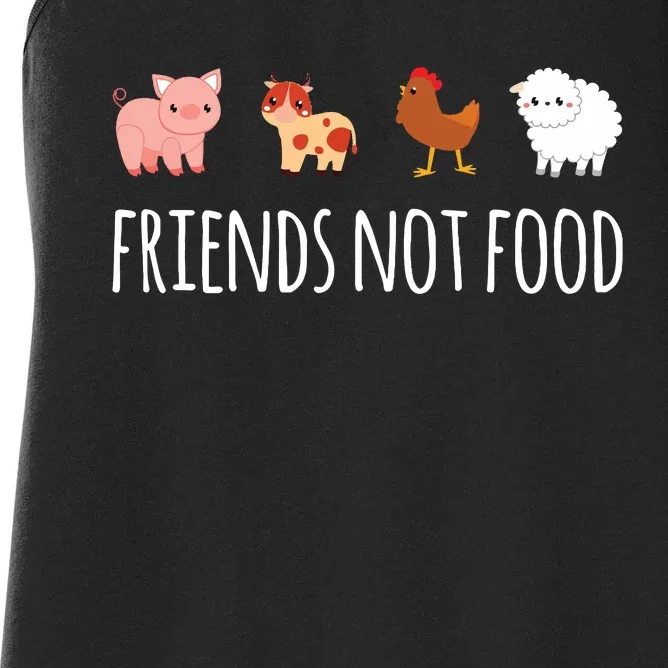 Friends Not Food Vegetarian Vegan Women's Racerback Tank