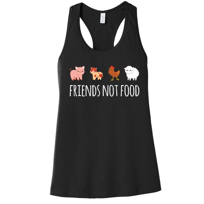 Friends Not Food Vegetarian Vegan Women's Racerback Tank