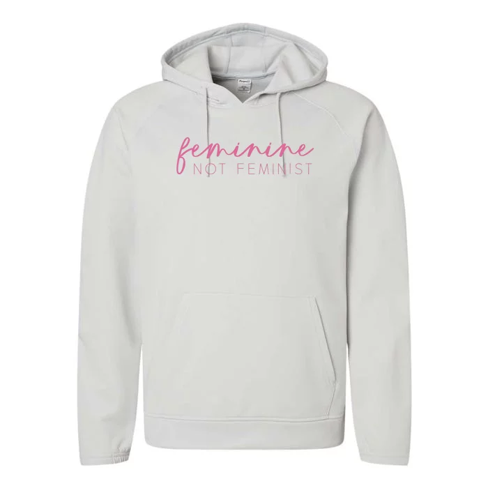 Feminine Not Feminist Conservative Christian Performance Fleece Hoodie