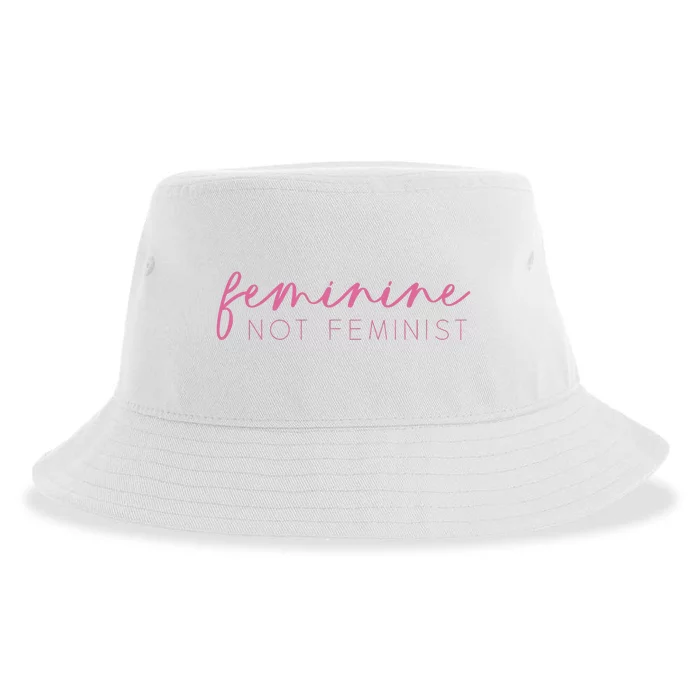 Feminine Not Feminist Conservative Christian Sustainable Bucket Hat