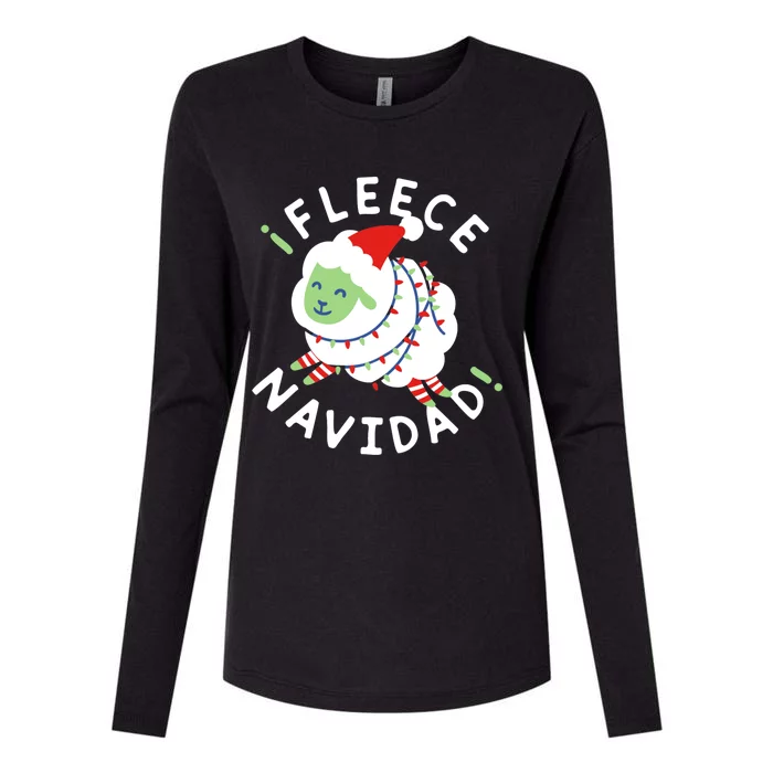 ¡Fleece Navidad Funny Christmas Womens Cotton Relaxed Long Sleeve T-Shirt