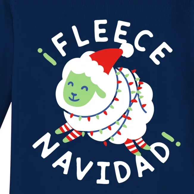 ¡Fleece Navidad Funny Christmas Baby Long Sleeve Bodysuit