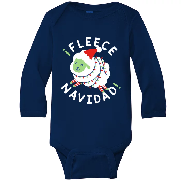 ¡Fleece Navidad Funny Christmas Baby Long Sleeve Bodysuit