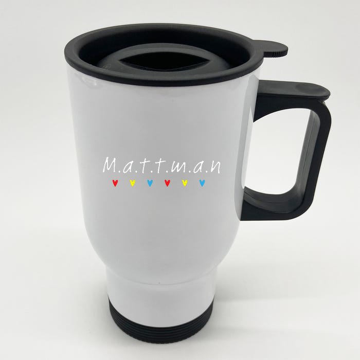 First Name For Friends Birthday Mattman Matthew Front & Back Stainless Steel Travel Mug