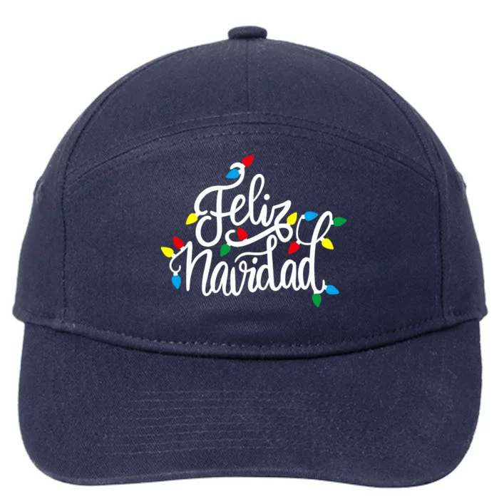 Feliz Navidad Funny Christmas Light Family Group 7-Panel Snapback Hat