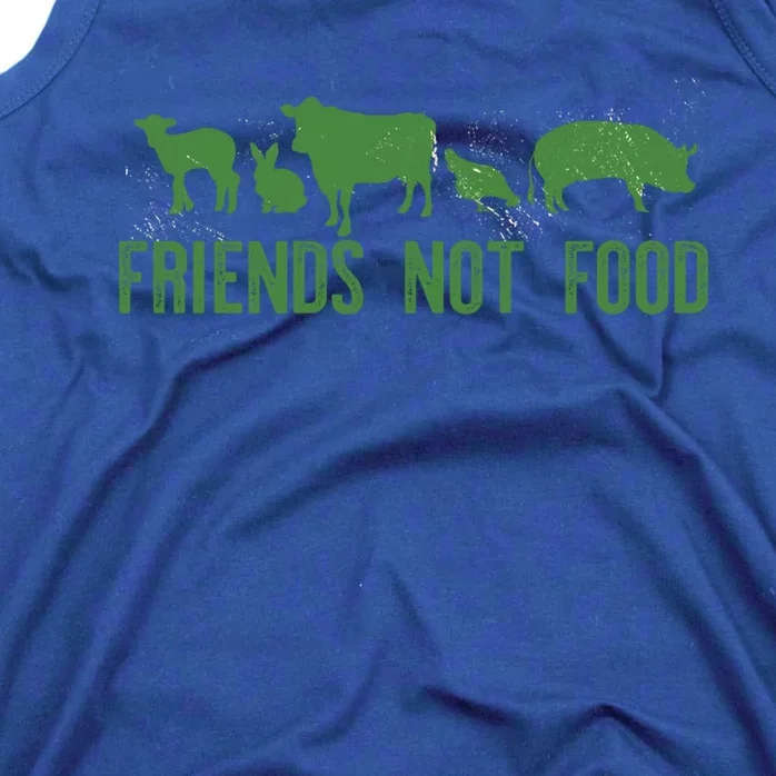 Friends Not Food Veggie Vegetarian Vegan Love Animals Meme Cool Gift Tank Top