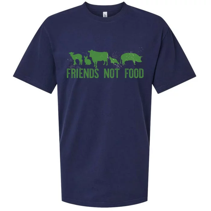 Friends Not Food Veggie Vegetarian Vegan Love Animals Meme Cool Gift Sueded Cloud Jersey T-Shirt