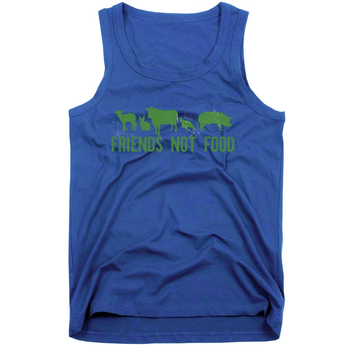 Friends Not Food Veggie Vegetarian Vegan Love Animals Meme Gift Tank Top