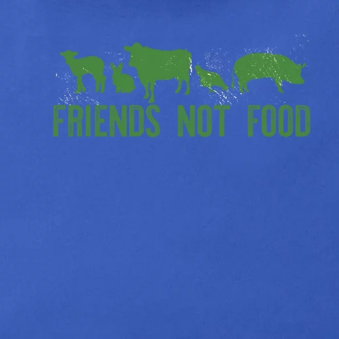 Friends Not Food Veggie Vegetarian Vegan Love Animals Meme Gift Zip Tote Bag