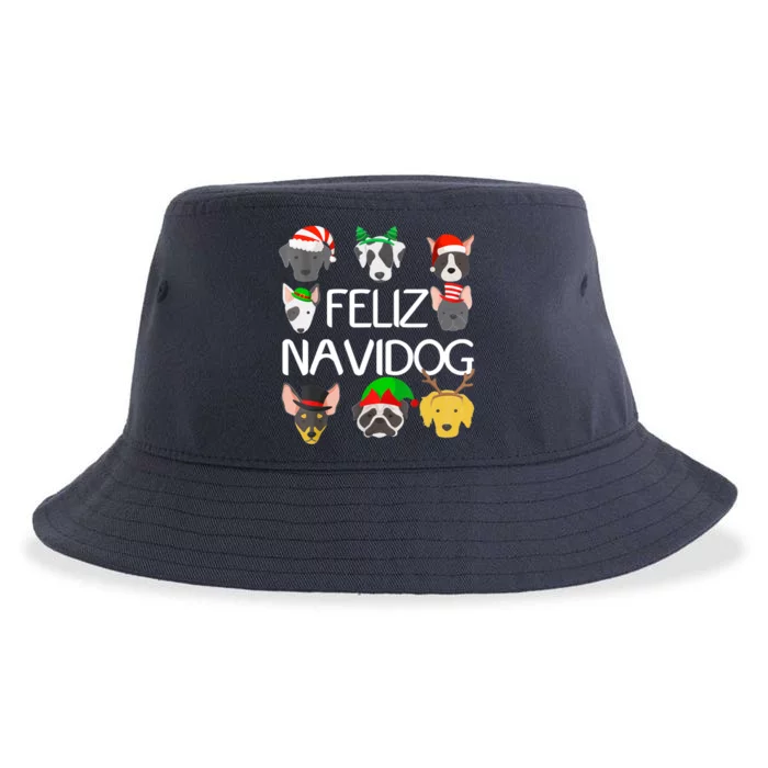 Feliz Navidog Feliz Navidad Christmas For Dog Lovers Sustainable Bucket Hat