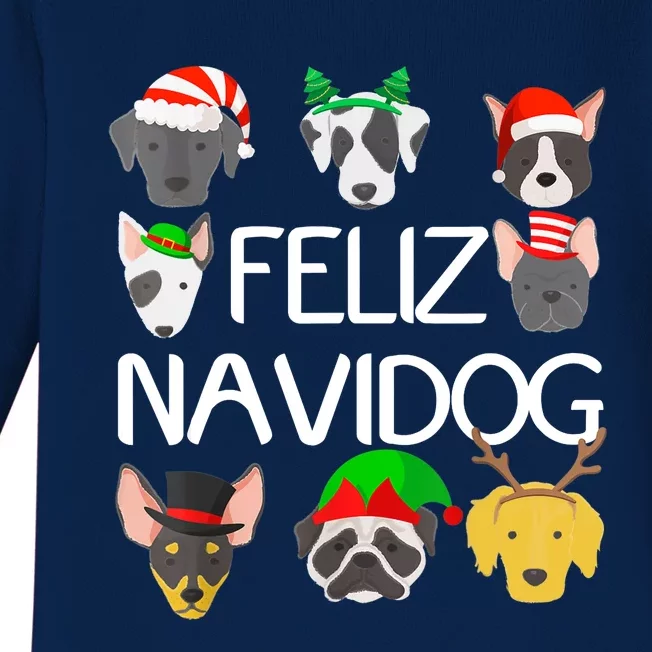 Feliz Navidog Feliz Navidad Christmas For Dog Lovers Baby Long Sleeve Bodysuit