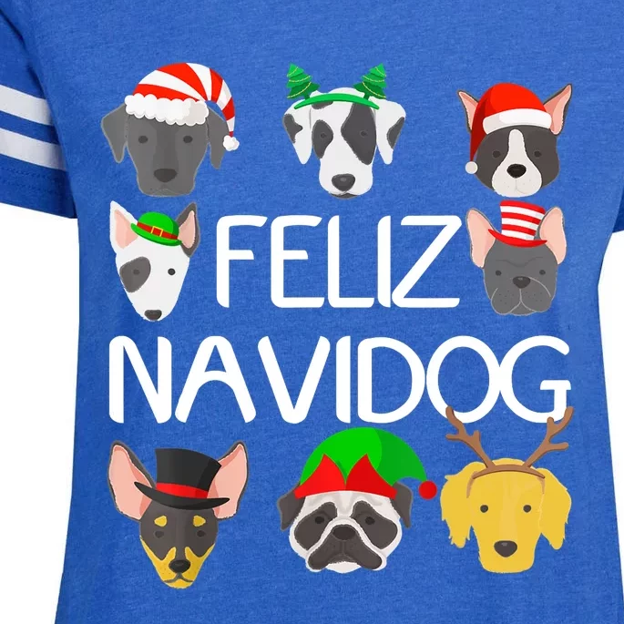 Feliz Navidog Feliz Navidad Christmas For Dog Lovers Enza Ladies Jersey Football T-Shirt