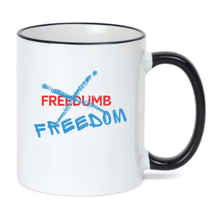 Freedom Not Freedumb Black Color Changing Mug