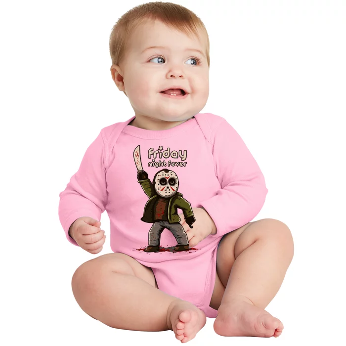 Friday Night Fever Horror Character Halloween Jason Baby Long Sleeve Bodysuit