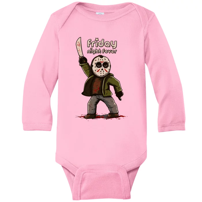 Friday Night Fever Horror Character Halloween Jason Baby Long Sleeve Bodysuit