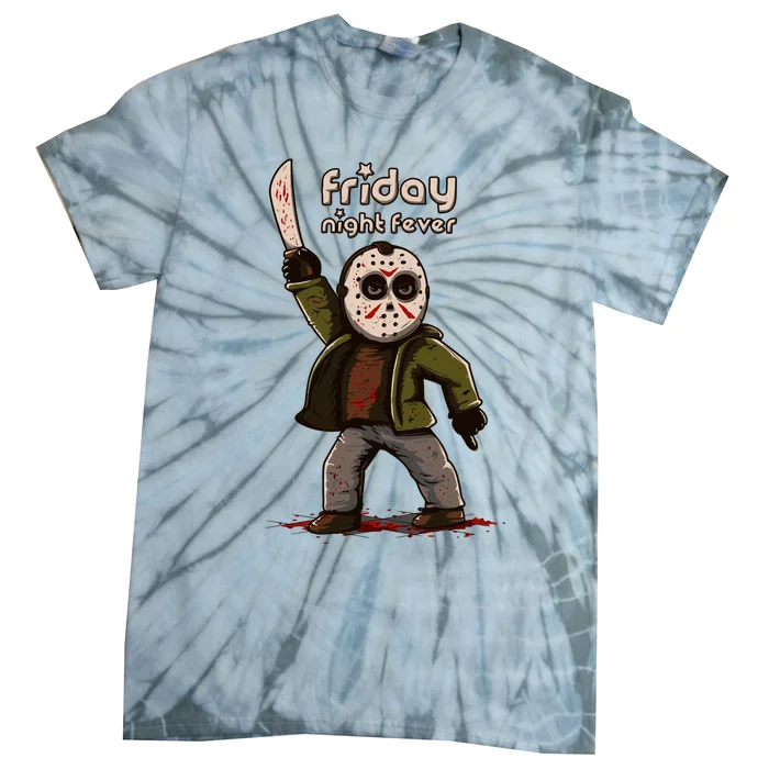 Friday Night Fever Horror Character Halloween Jason Tie-Dye T-Shirt