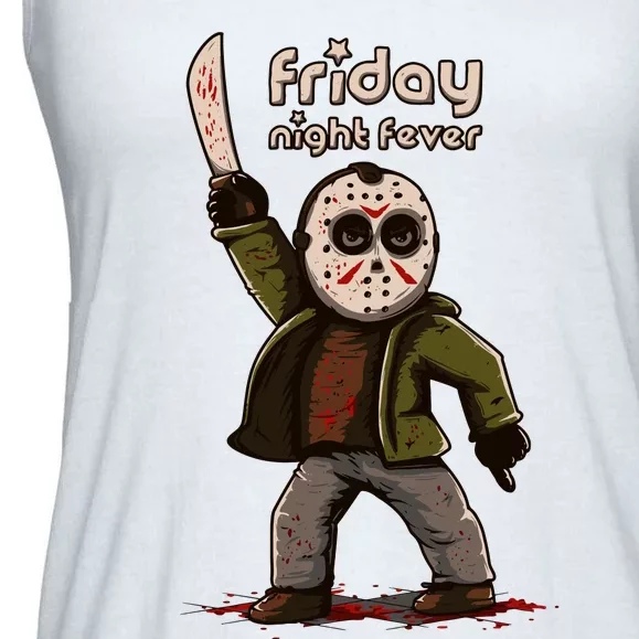 Friday Night Fever Horror Character Halloween Jason Ladies Essential Flowy Tank