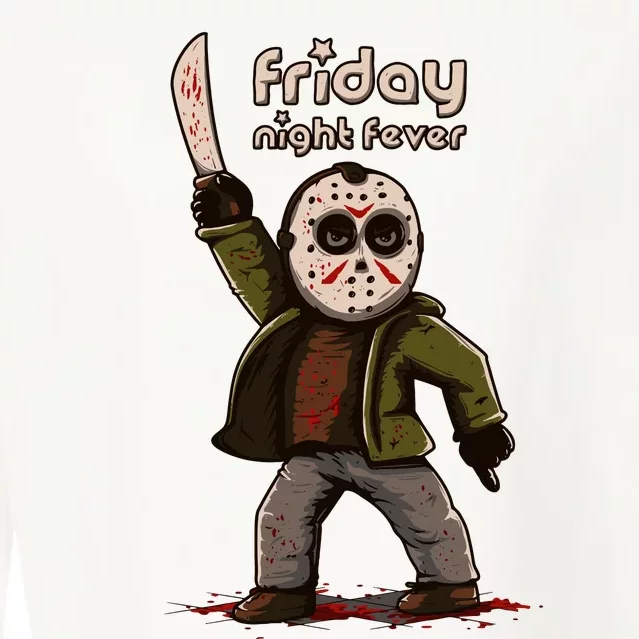 Friday Night Fever Horror Character Halloween Jason Cropped Pullover Crew