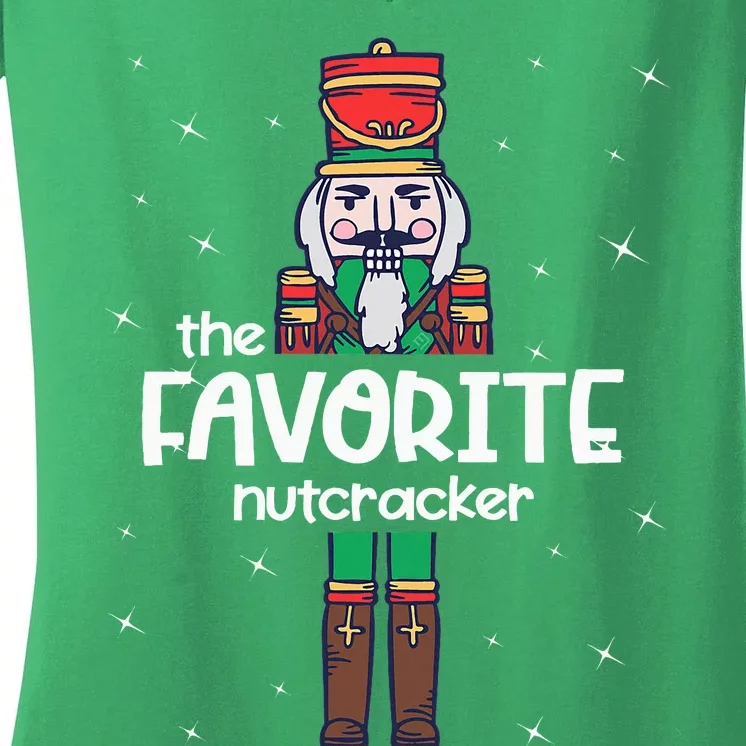 Favorite Nutcracker Family Matching Funny Pajama Women's V-Neck T-Shirt