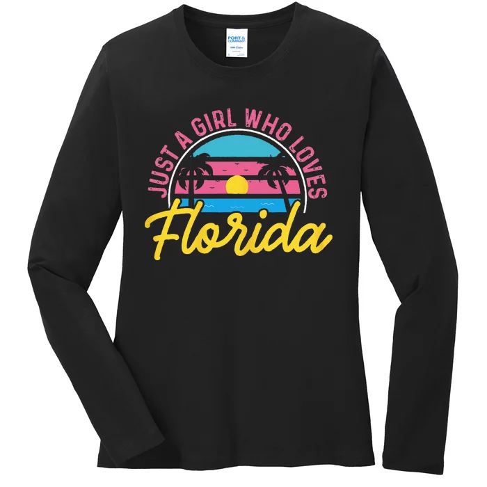 Floridian Native Florida Just A Who Loves Florida Ladies Long Sleeve Shirt