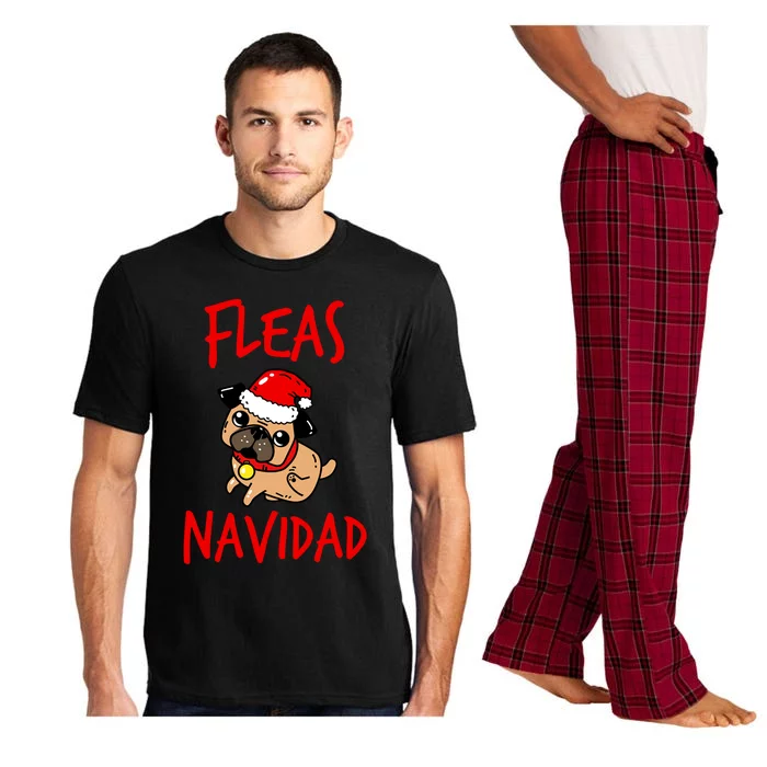 Fleas Navidad Funny Pug Christmas Gift Funny Gift Pajama Set