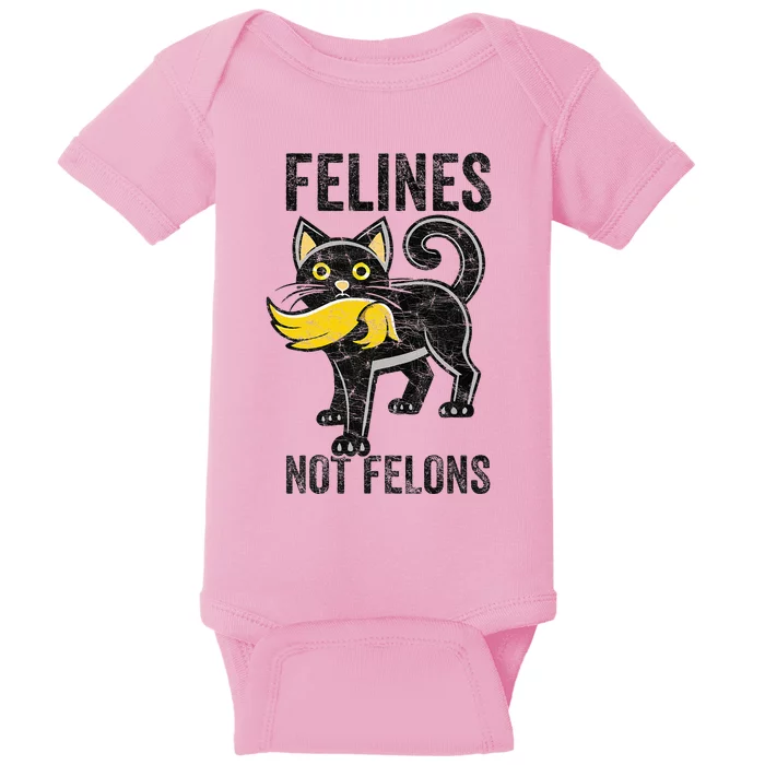 Felines Not Felons Antitrump Cat Eating Trump Hair Baby Bodysuit