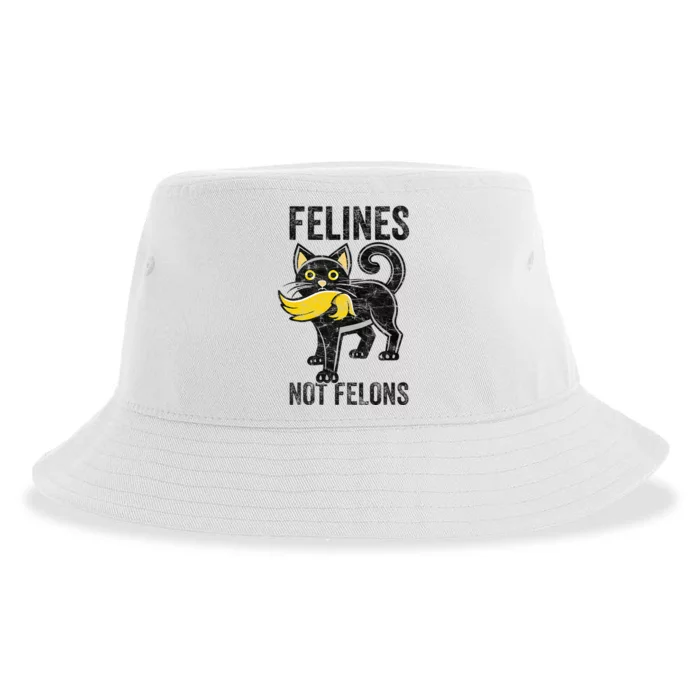 Felines Not Felons Antitrump Cat Eating Trump Hair Sustainable Bucket Hat