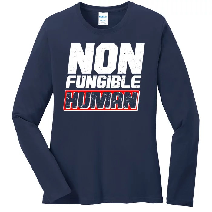 Funny Non Fungible Human NFT Ladies Long Sleeve Shirt