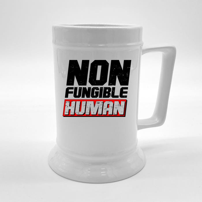 Funny Non Fungible Human NFT Front & Back Beer Stein