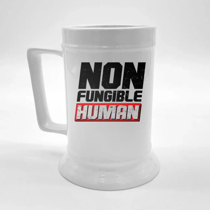 Funny Non Fungible Human NFT Front & Back Beer Stein