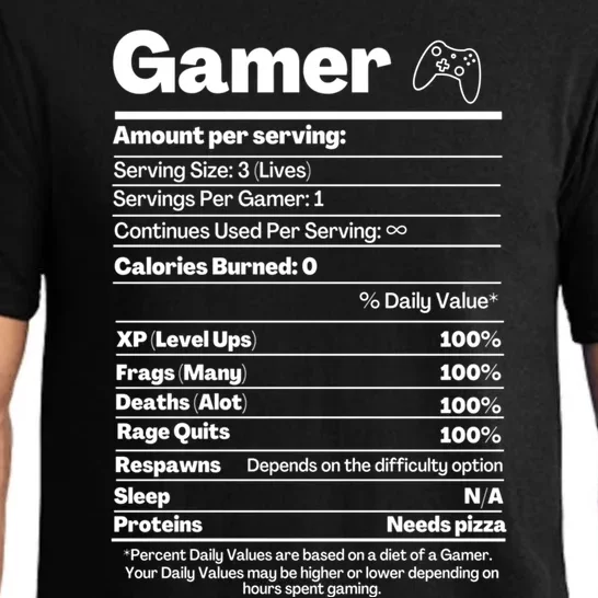 Funny Nutrition Facts Gamer Nutritional Facts Funny Gaming Gift Pajama Set