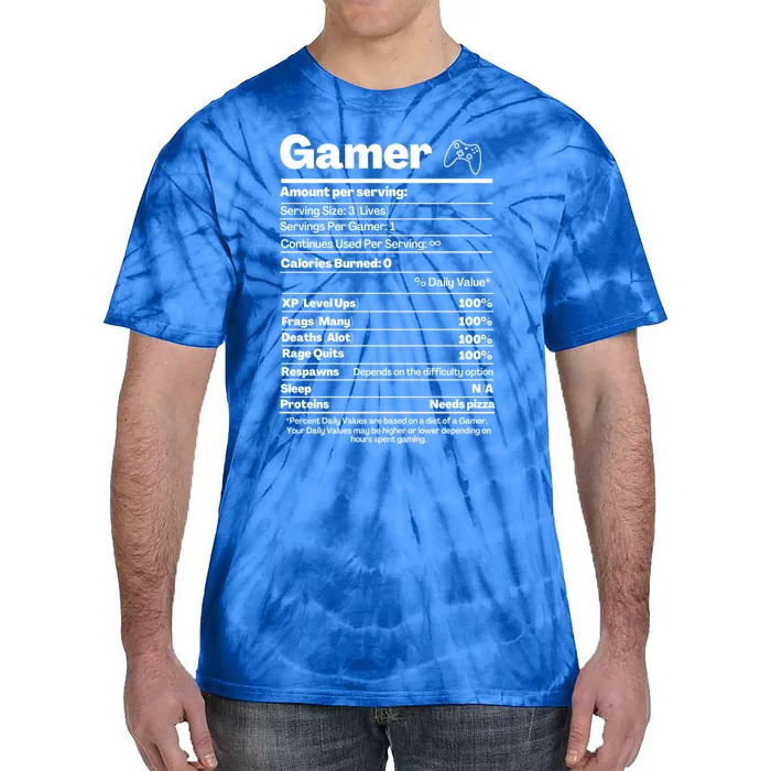 Funny Nutrition Facts Gamer Nutritional Facts Funny Gaming Gift Tie-Dye T-Shirt