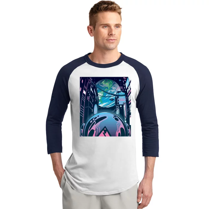 Futuristic Neon Future Baseball Sleeve Shirt