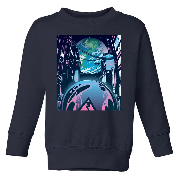 Futuristic Neon Future Toddler Sweatshirt