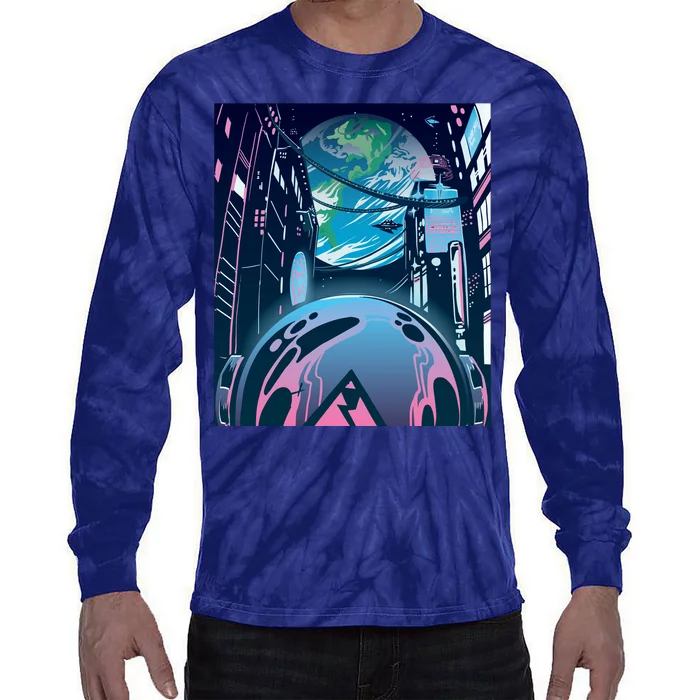 Futuristic Neon Future Tie-Dye Long Sleeve Shirt